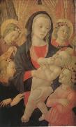 Master of The Castello Nativity The Virgin and Child Surrounded by Four Angels (mk05) oil painting